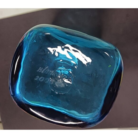 Blenko Azure Blue Paper Bag Vase Handcrafted - Picture 7 of 7